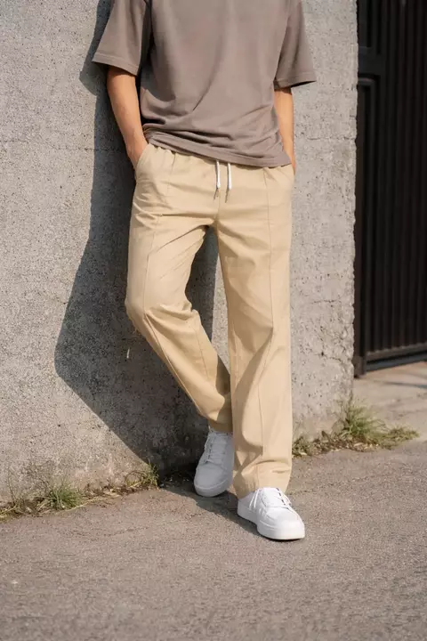 PANTALON SASTRERO DE GABARDINA COLOR CAMEL