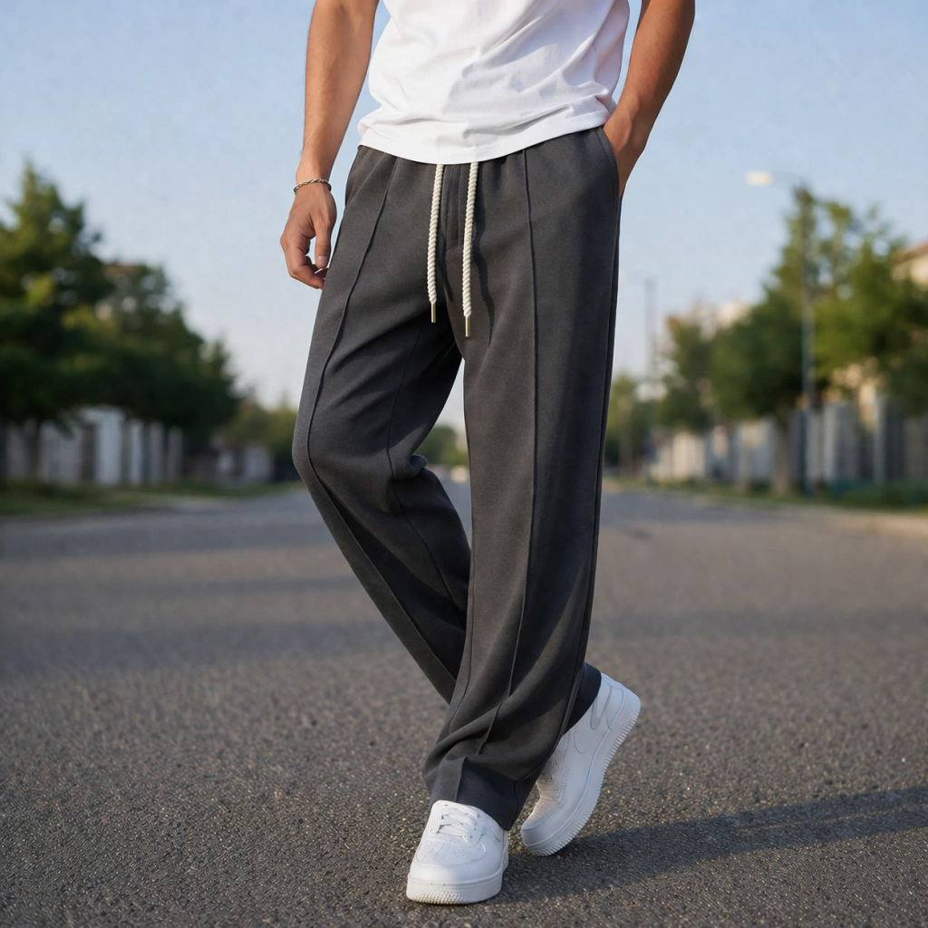PANTALON SASTRERO DE GABARDINA COLOR GRIS TOPO