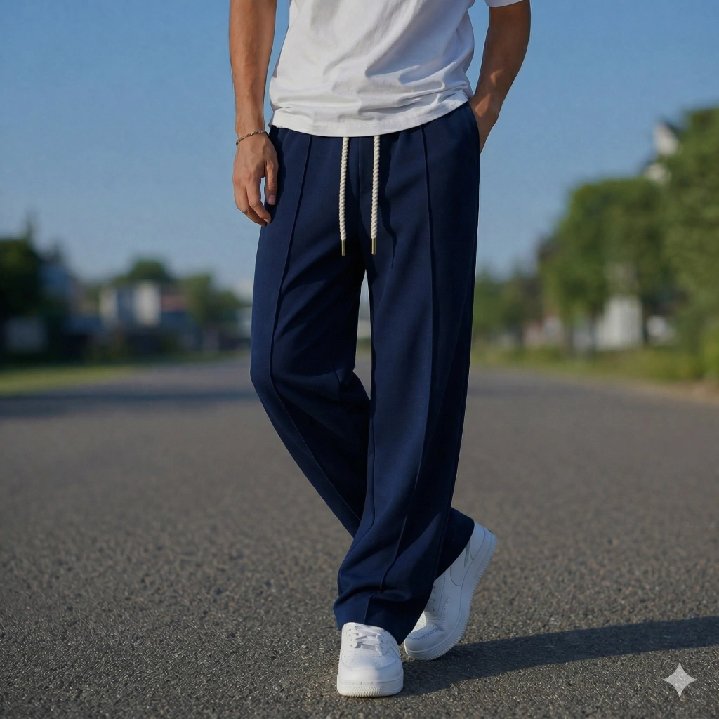 PANTALON SASTRERO DE GABARDINA COLOR AZUL NAVY