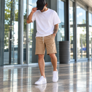 Bermudas Jogger Gabardina Premiun camel