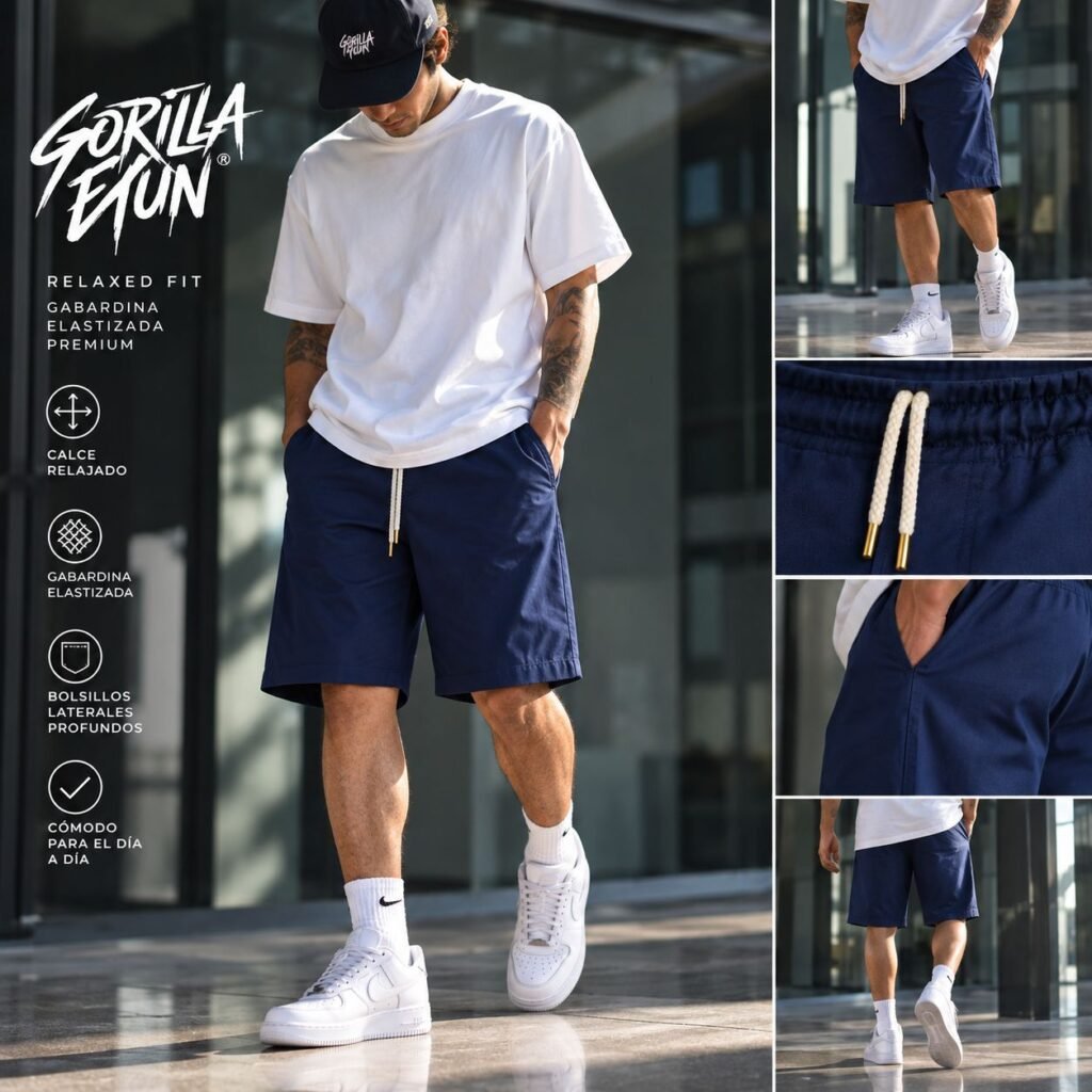Bermudas Jogger Gabardina Premiun AZUL NAVY