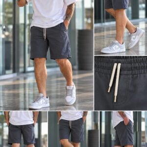 Bermudas Jogger Gabardina Premiun GRIS TOPO