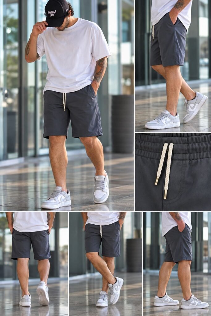 Bermudas Jogger Gabardina Premiun GRIS TOPO